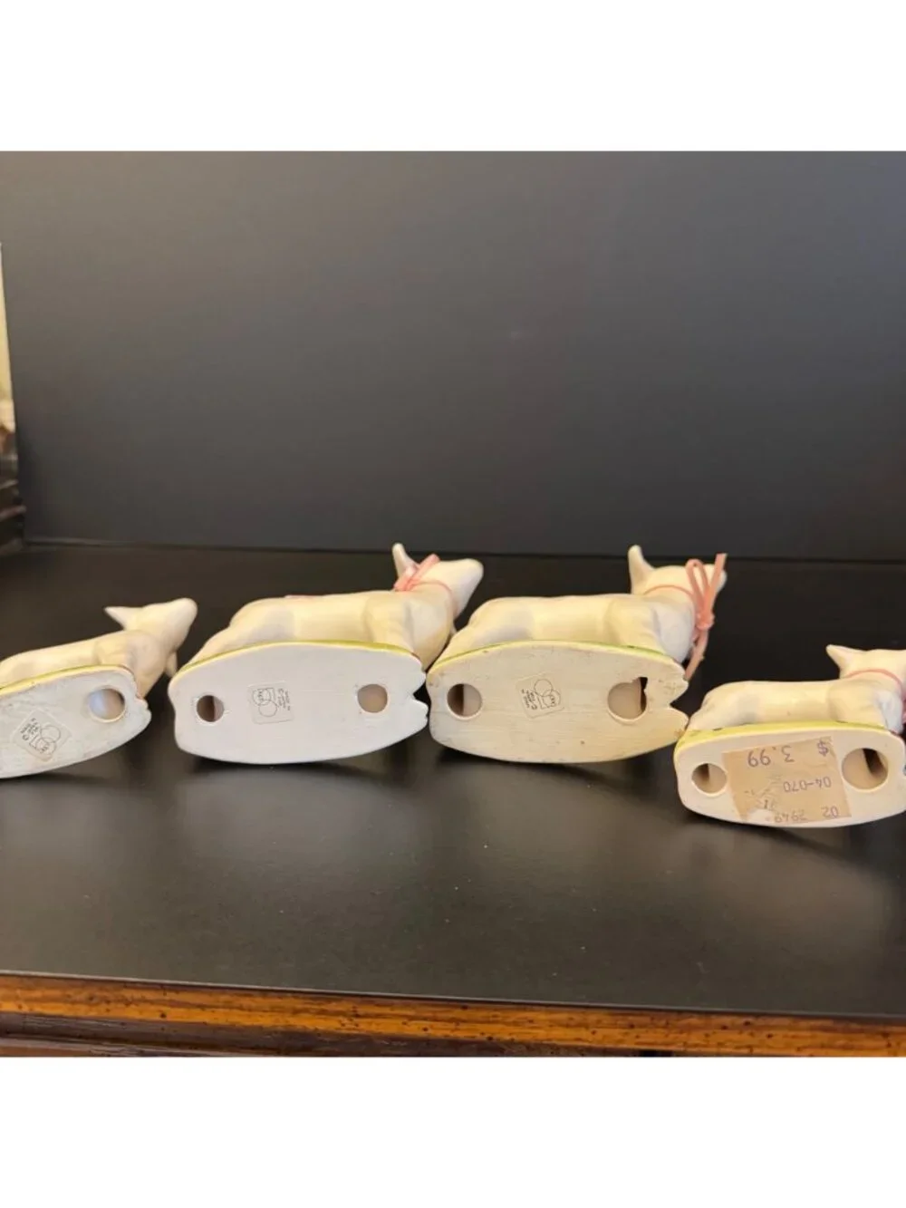 Vintage Dept 56 Sheep Lamb Family Figurines Set of 4 Farmhouse Made in Japan - Picture 11 of 14